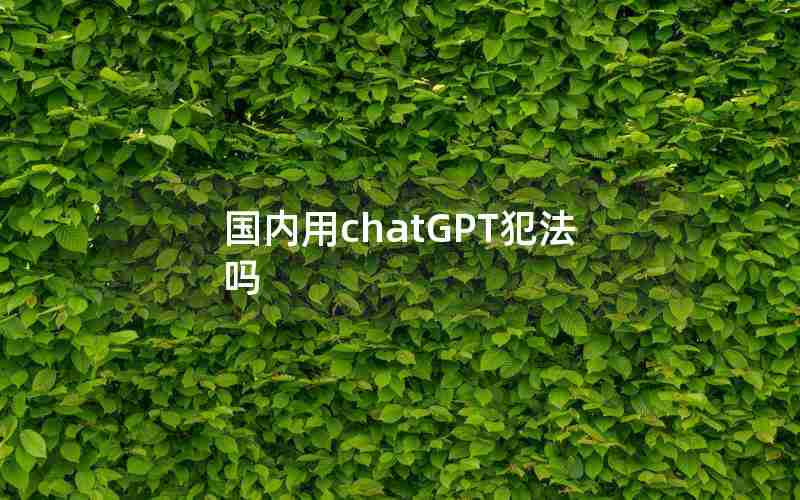 国内用chatGPT犯法吗