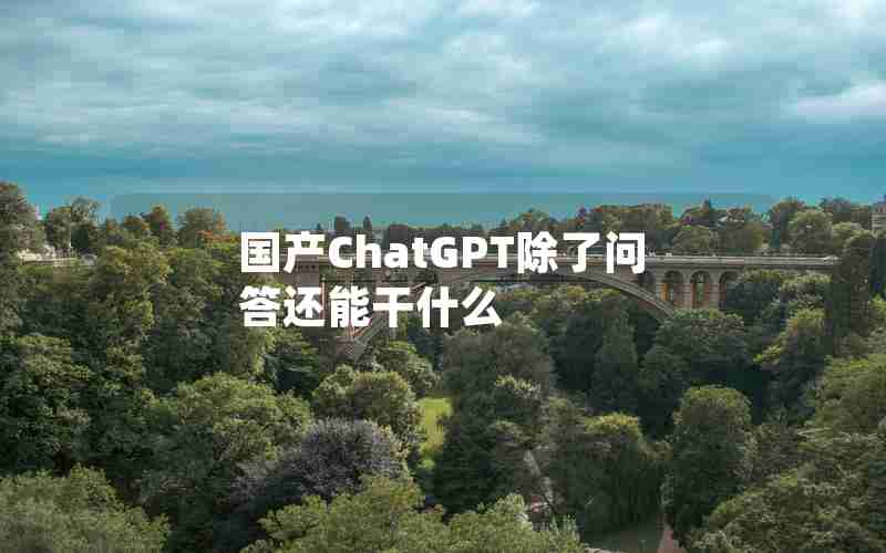 国产ChatGPT除了问答还能干什么