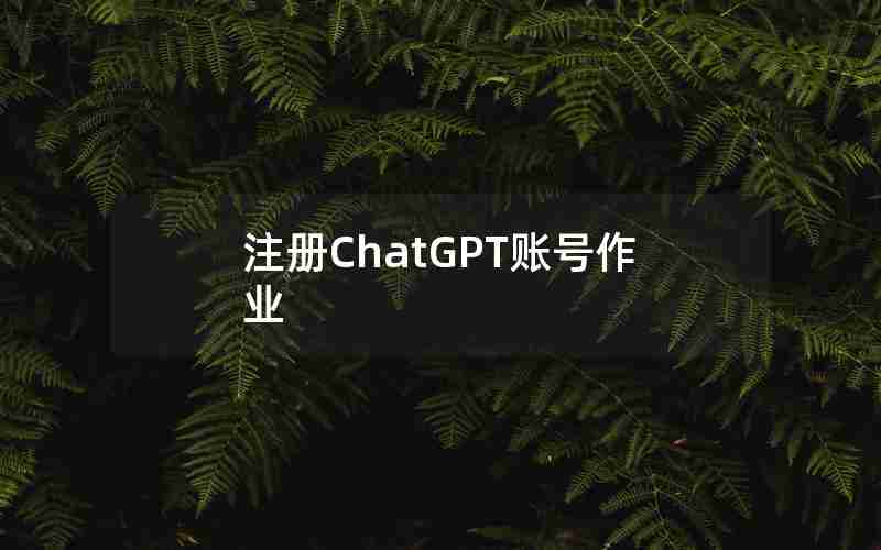 注册ChatGPT账号作业