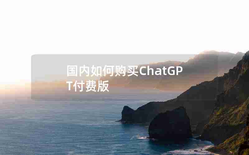 国内如何购买ChatGPT付费版