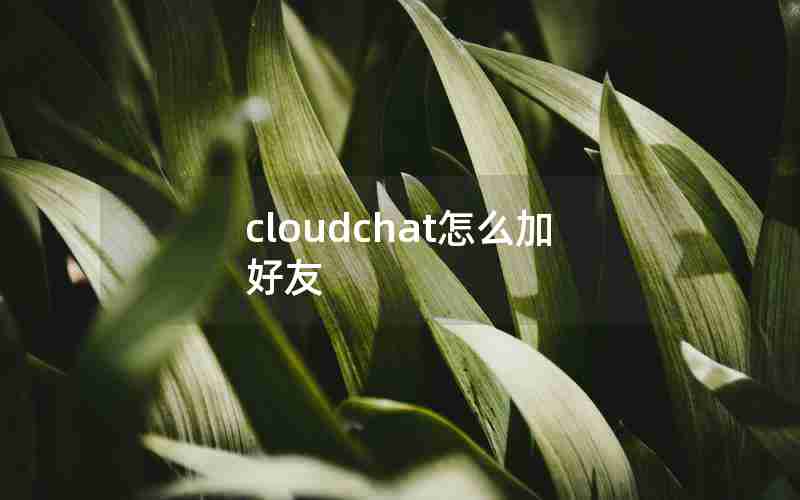 cloudchat怎么加好友