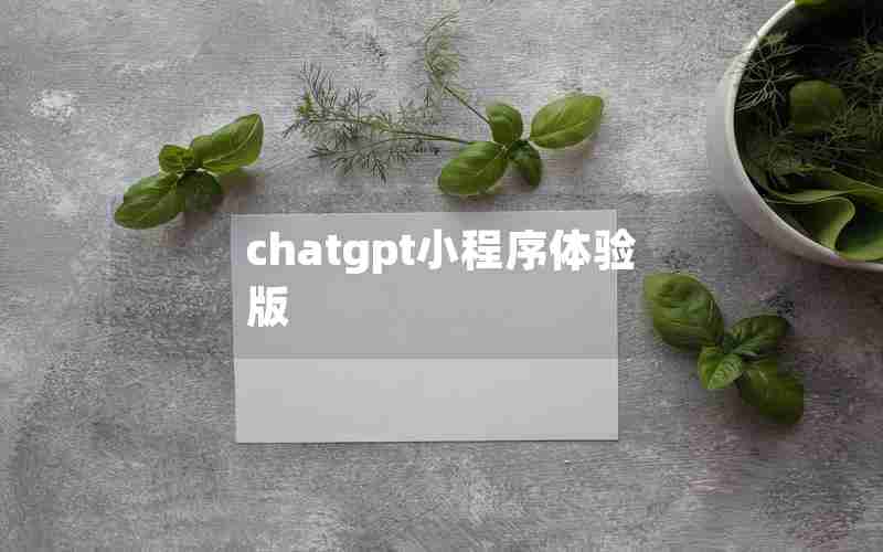 chatgpt小程序体验版