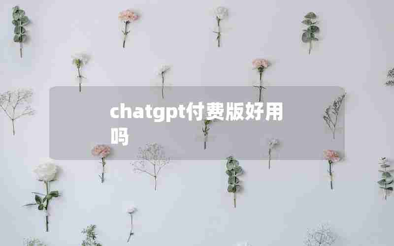 chatgpt付费版好用吗