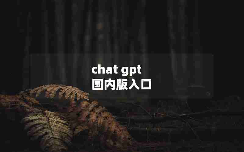 chat gpt 国内版入口