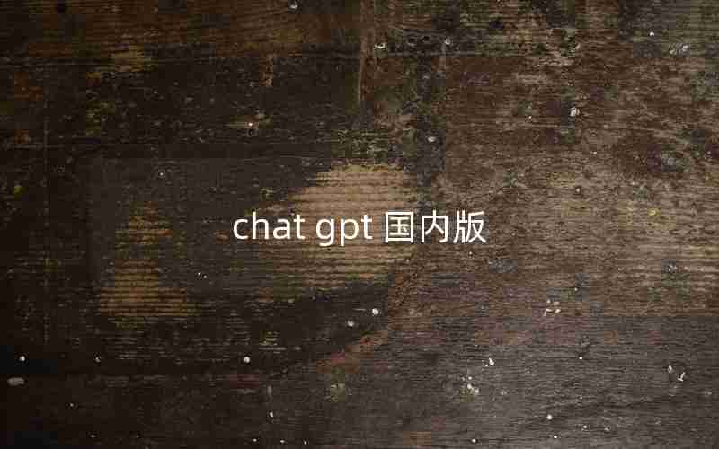 chat gpt 国内版