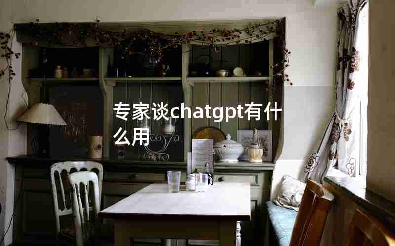 专家谈chatgpt有什么用