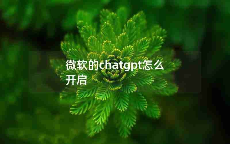 微软的chatgpt怎么开启