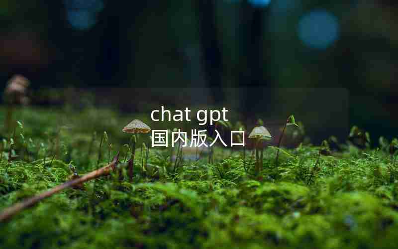 chat gpt 国内版入口