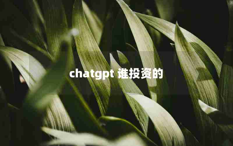 chatgpt 谁投资的