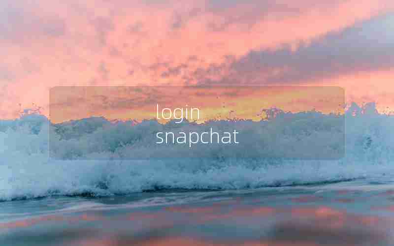 login snapchat