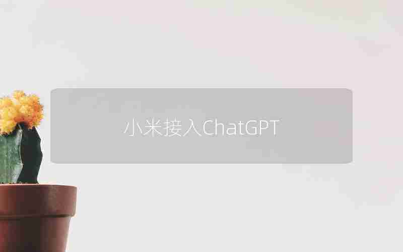 小米接入ChatGPT