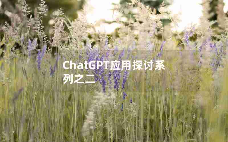 ChatGPT应用探讨系列之二