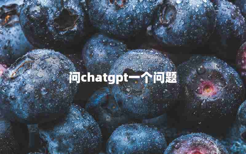 问chatgpt一个问题