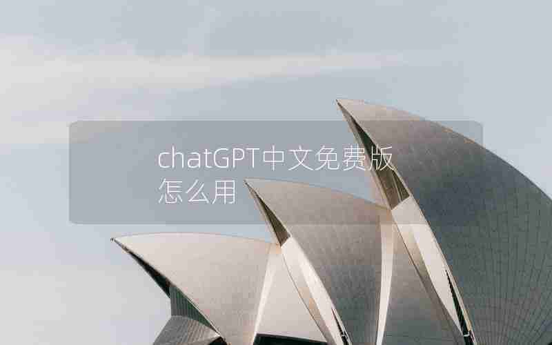 chatGPT中文免费版怎么用