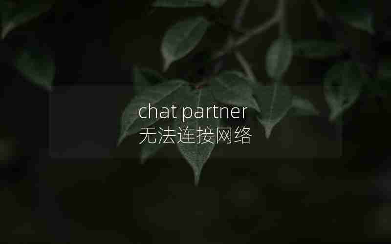 chat partner无法连接网络