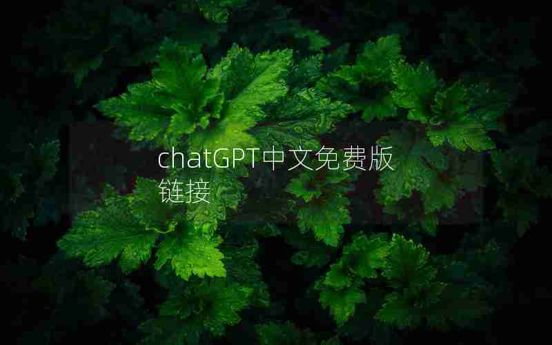 chatGPT中文免费版链接