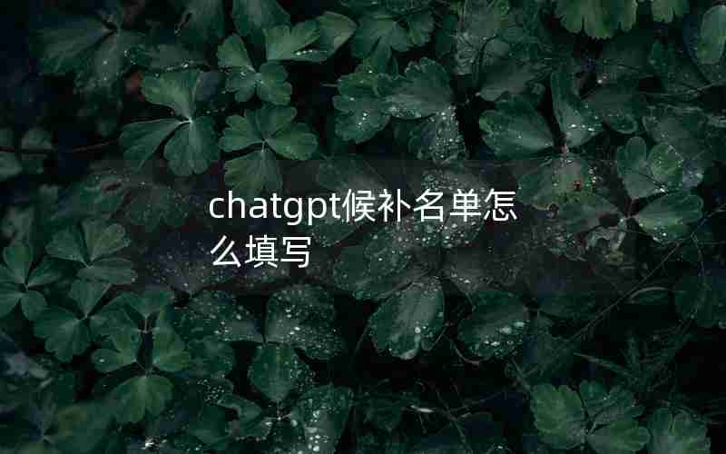 chatgpt候补名单怎么填写