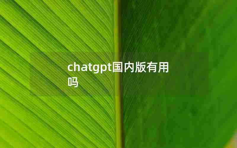 chatgpt国内版有用吗