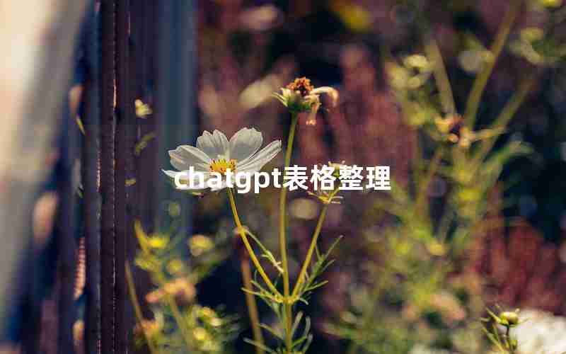 chatgpt表格整理