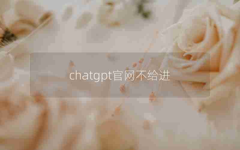 chatgpt官网不给进