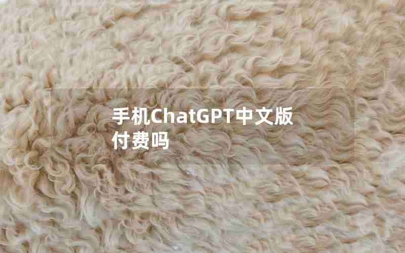 手机ChatGPT中文版付费吗