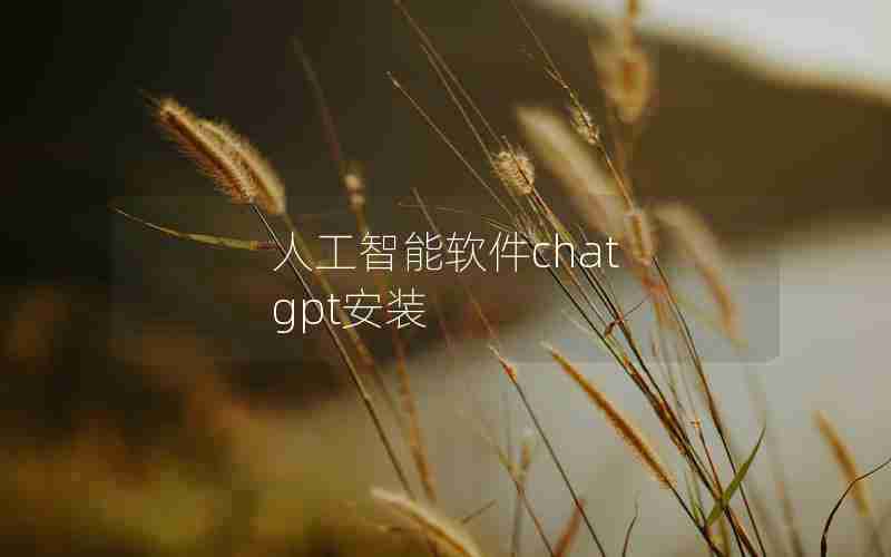 人工智能软件chat gpt安装