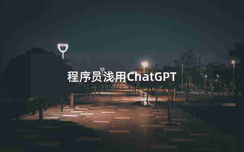 程序员浅用ChatGPT