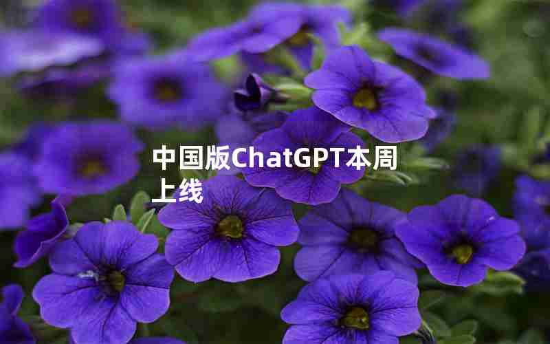 中国版ChatGPT本周上线