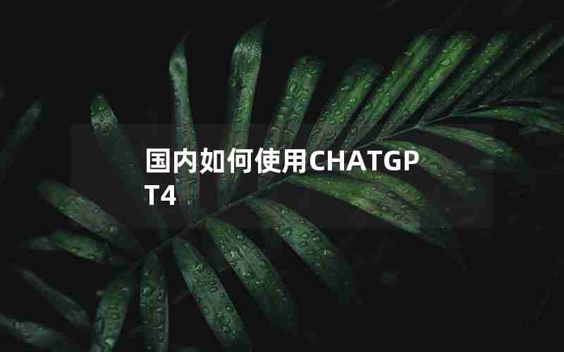 国内如何使用CHATGPT4