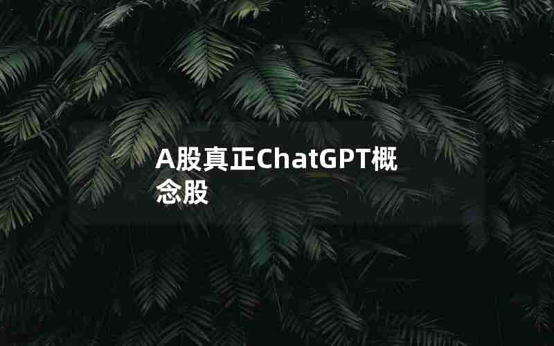 A股真正ChatGPT概念股