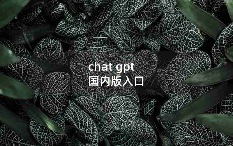 chat gpt 国内版入口