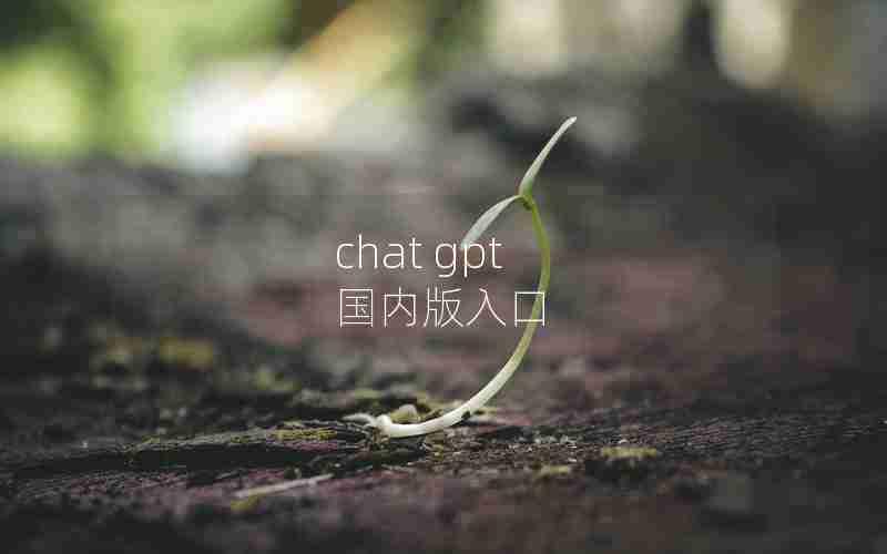 chat gpt 国内版入口