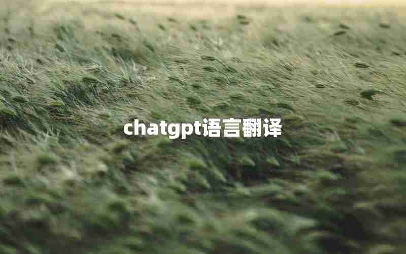 chatgpt语言翻译