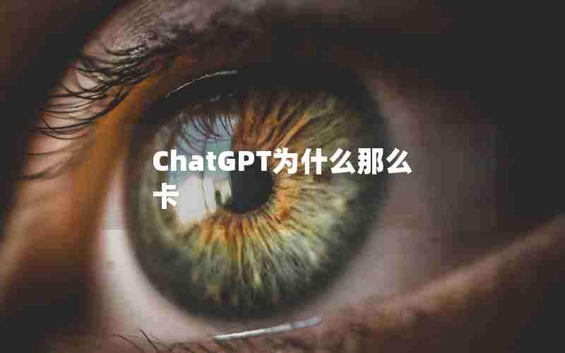 ChatGPT为什么那么卡