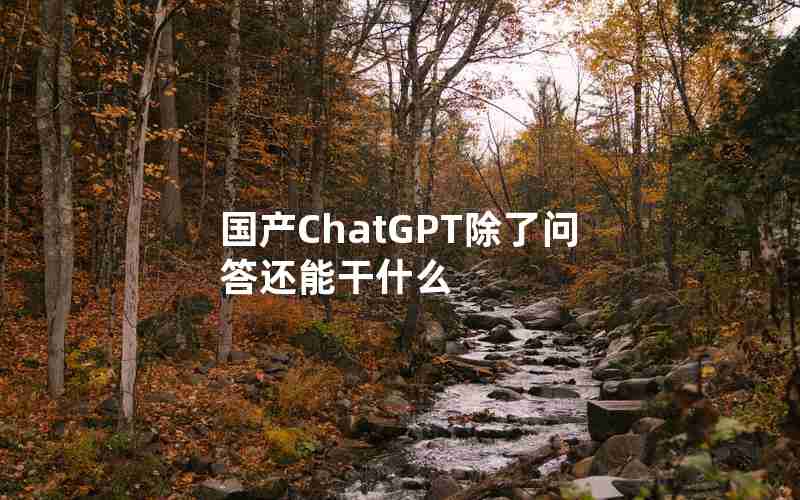 国产ChatGPT除了问答还能干什么