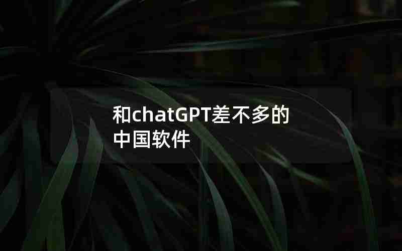 和chatGPT差不多的中国软件