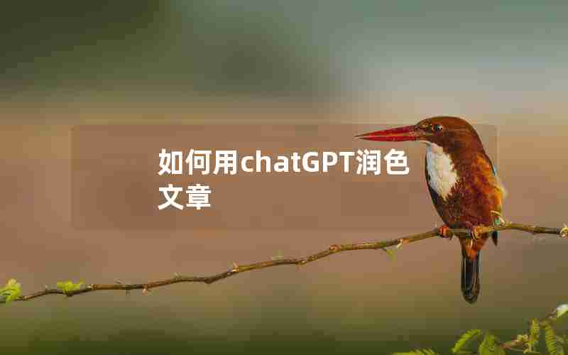 如何用chatGPT润色文章