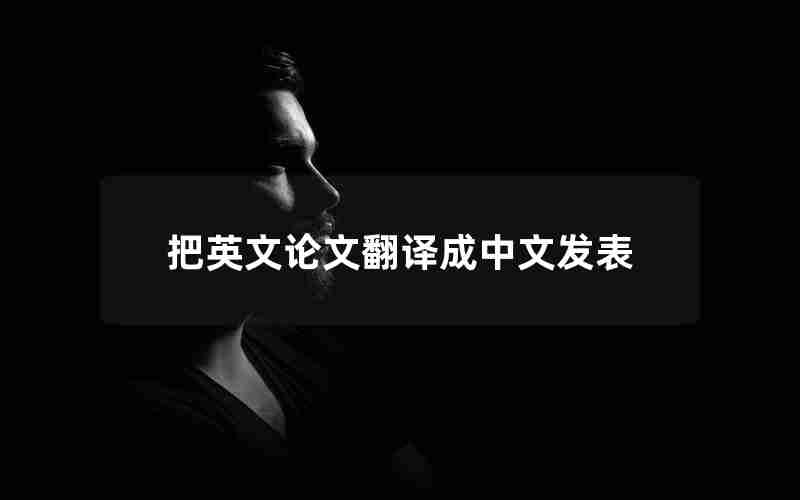 把英文论文翻译成中文发表