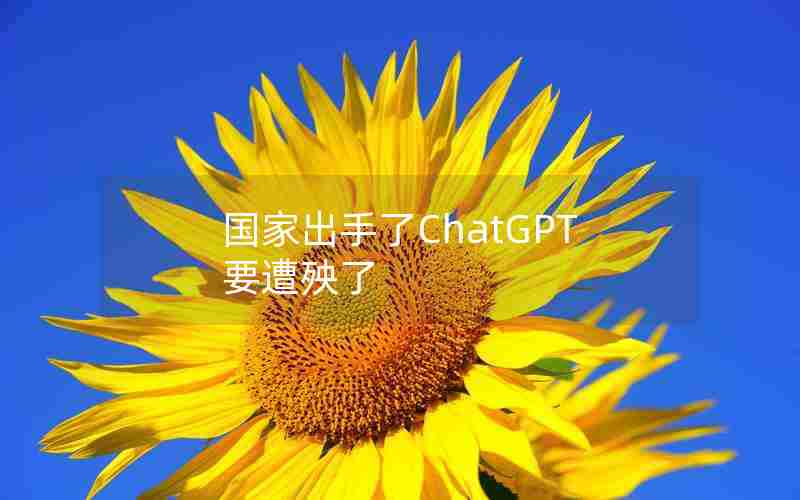 国家出手了ChatGPT要遭殃了