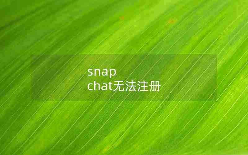 snap chat无法注册