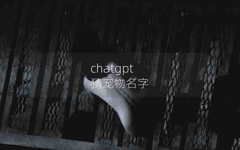 chatgpt 猜宠物名字